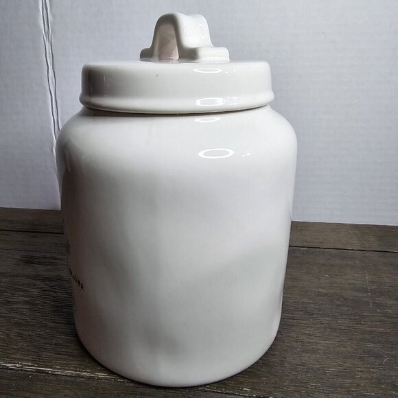 Rae Dunn Artisan I Believe In Celebration Birthday Canister Chubby Large HTF - Picture 3 of 13